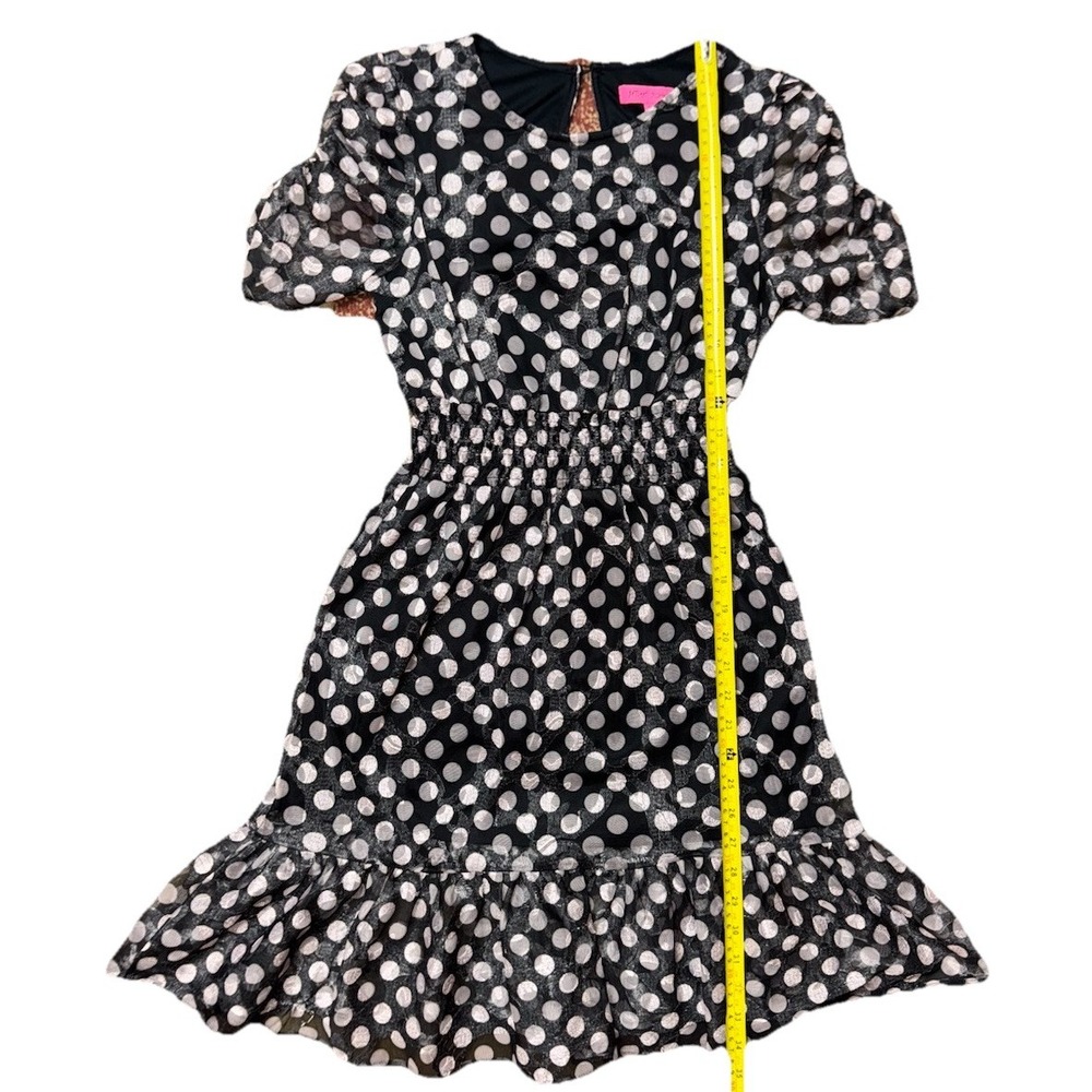 Betsey Johnson Black White Polka Dot Ruffles Dress‎ Sz 2 - Picture 4 of 10